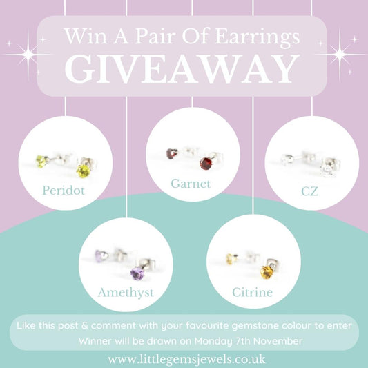 Win a pair of earrings giveaway graphic