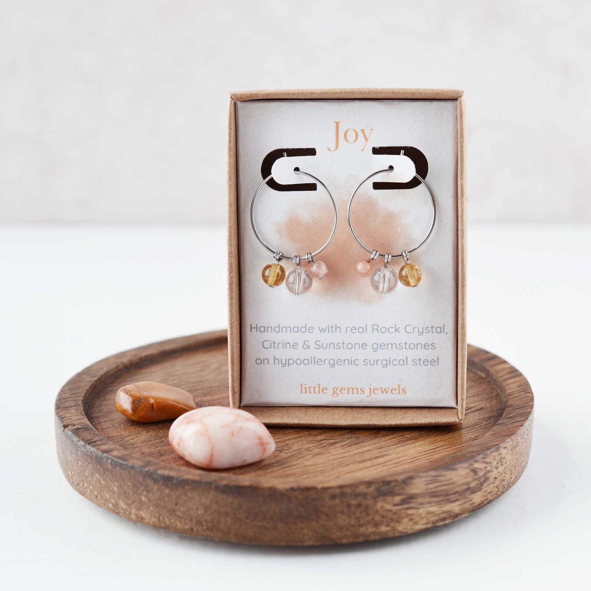 Gemstones for joy hoop earrings in eco friendly gift box
