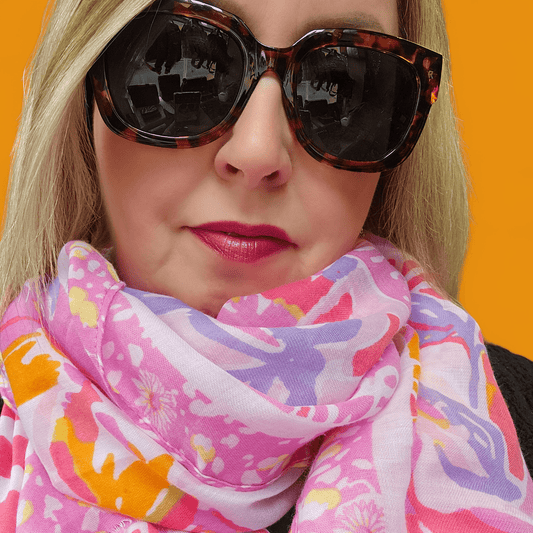 Pink Mosaic Tiles Scarf