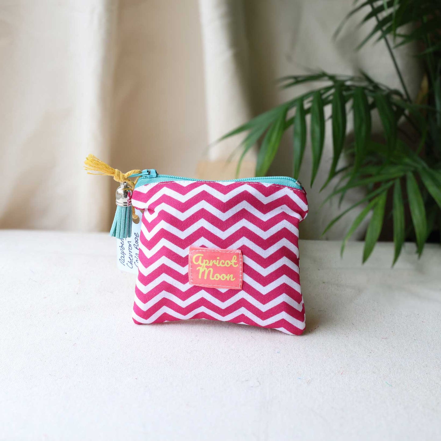 Raspberry Chevron Coin Purse