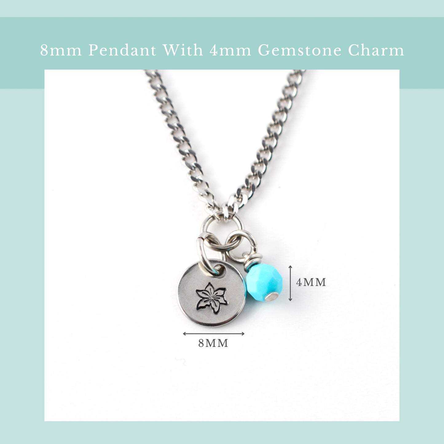 December Birthflower With Birthstone Necklace