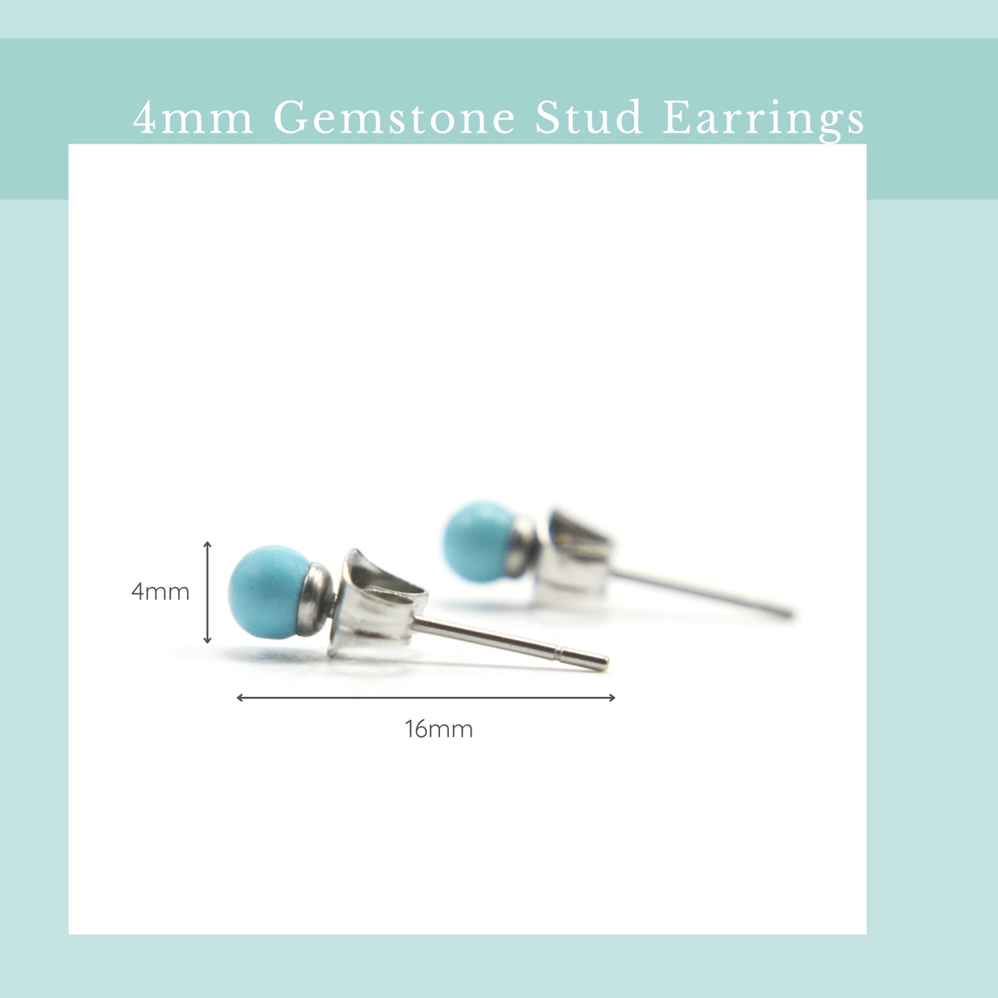 4mm Turquoise Ball Studs