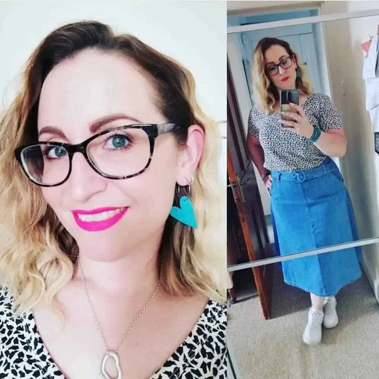 Turquoise cork Heart Earrings