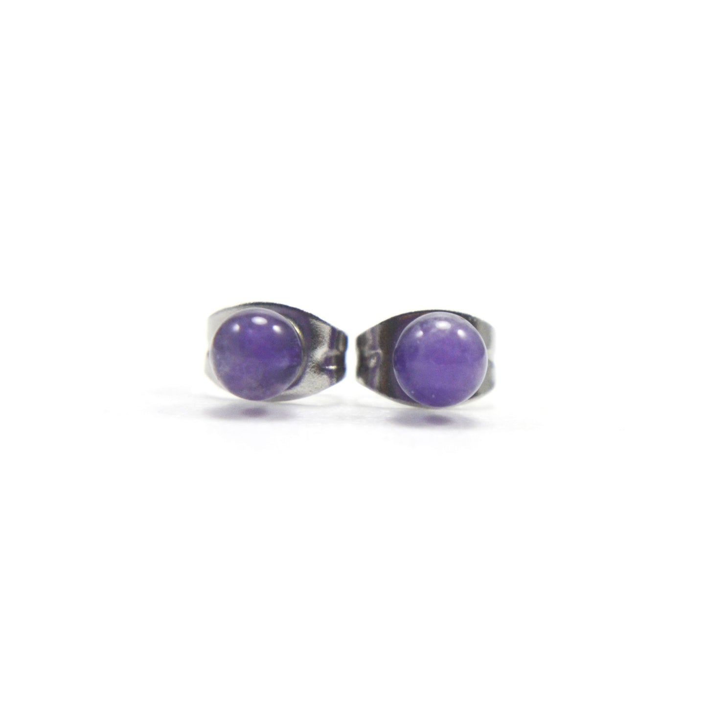 Amethyst Gemstone Stud Earrings 4mm