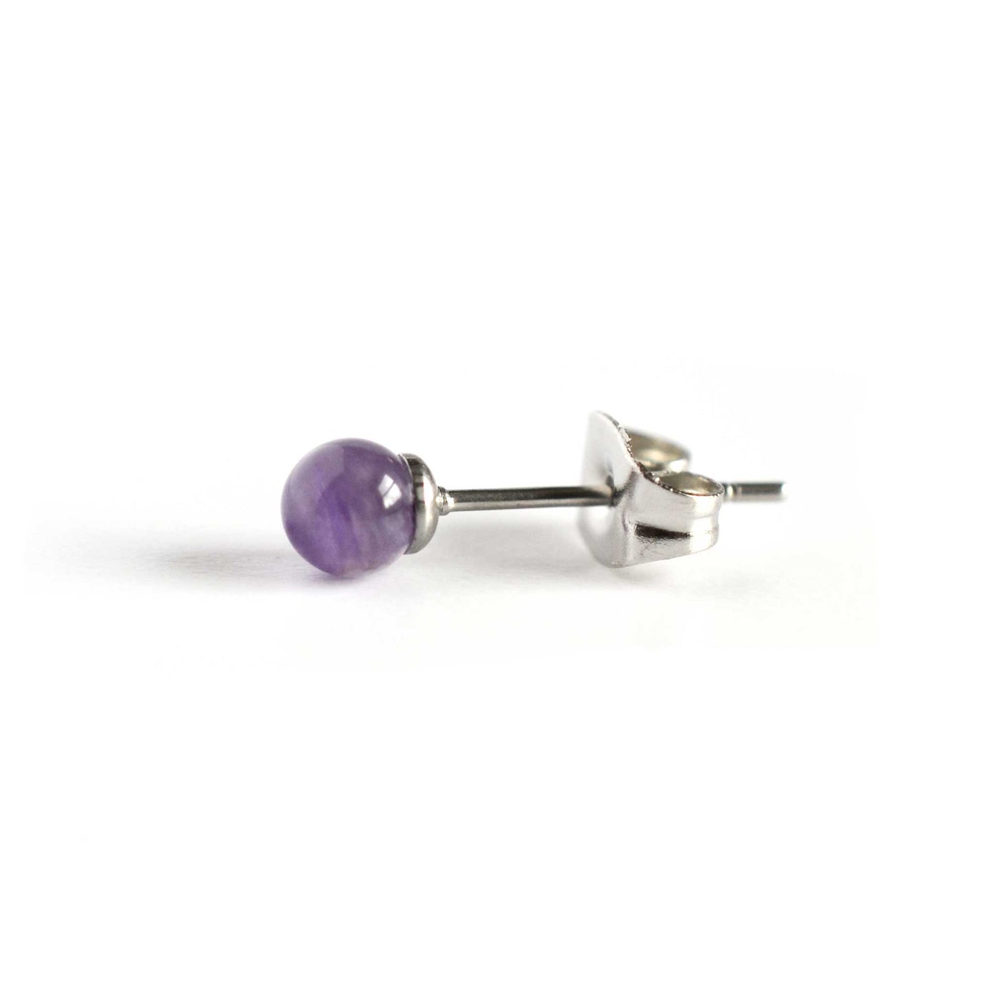 4mm Single Gemstone Stud Earring