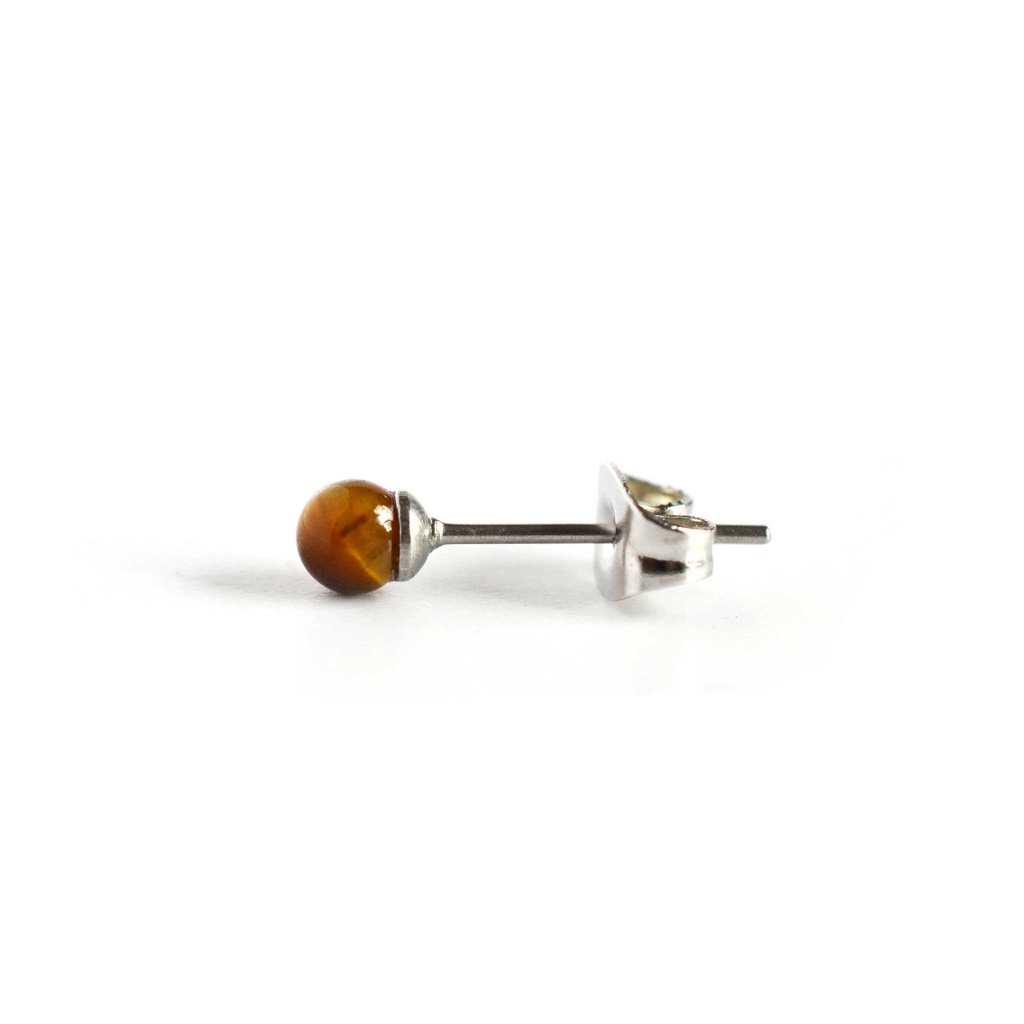 4mm Single Gemstone Stud Earring