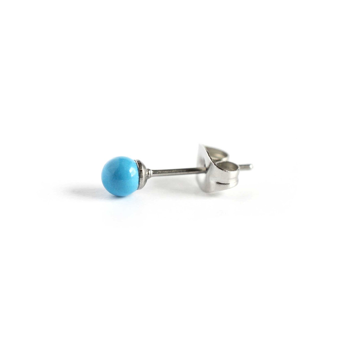 4mm Single Gemstone Stud Earring