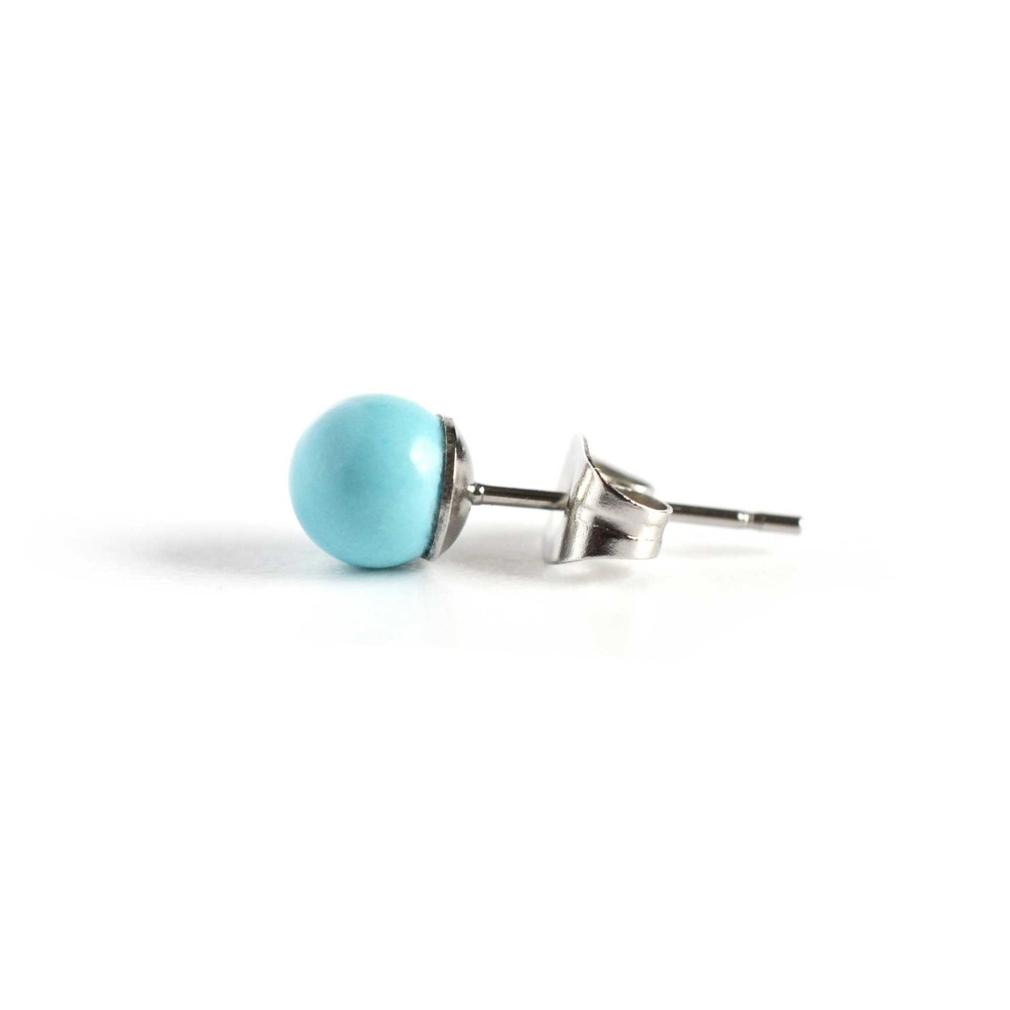 6mm Single Gemstone Stud Earring