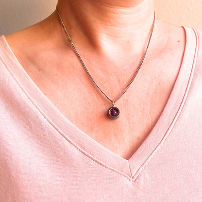 Amethyst Fidget Spinner Necklace
