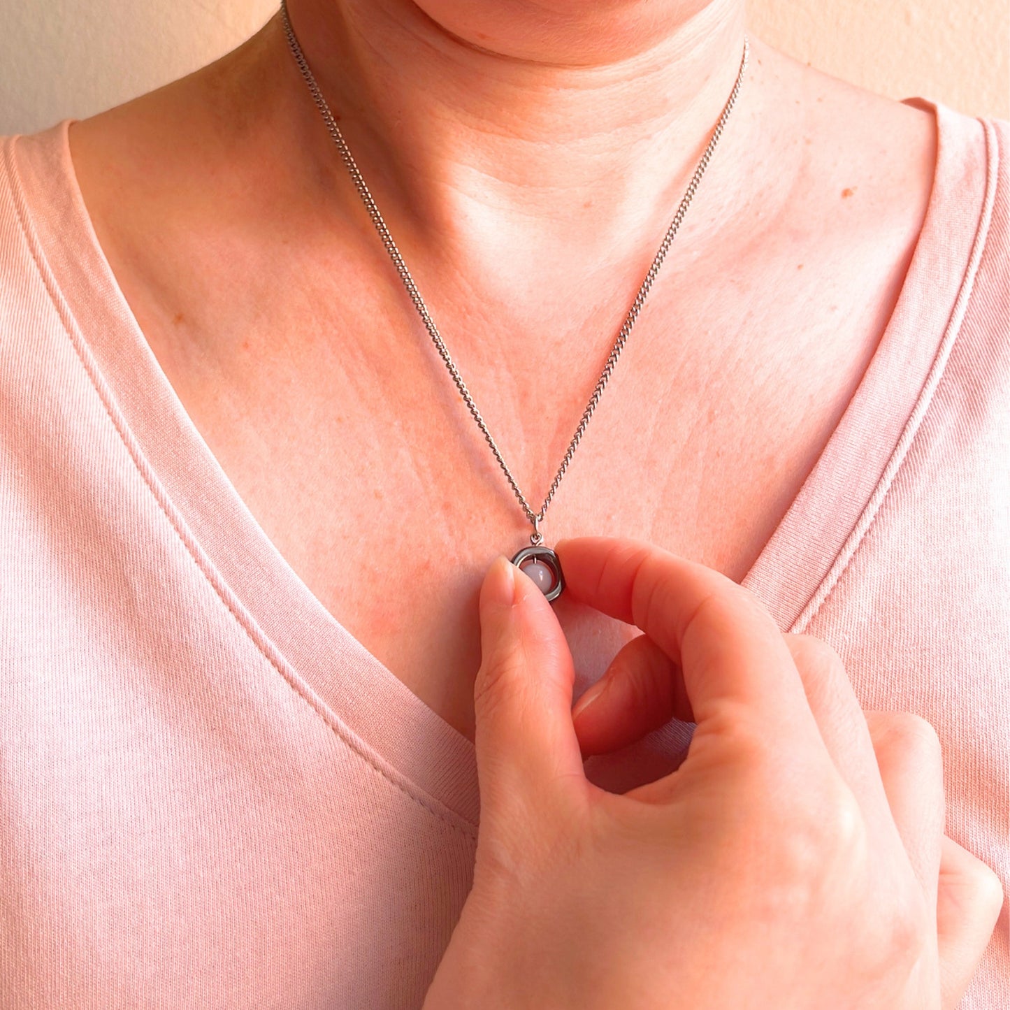 Angelite Fidget Spinner Necklace