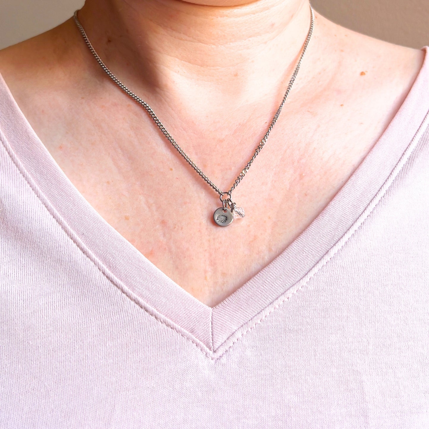 April Birthflower With Birthstone Necklace