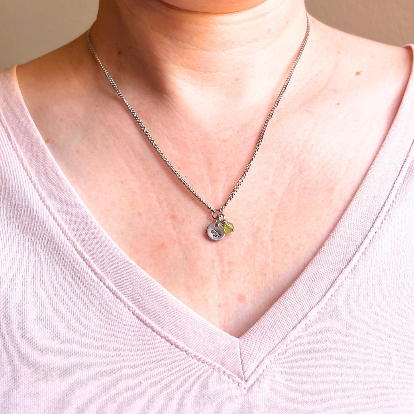 August Birthflower With Birthstone Necklace