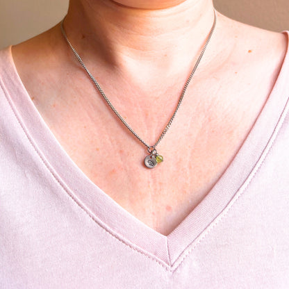 August Birthflower With Birthstone Necklace