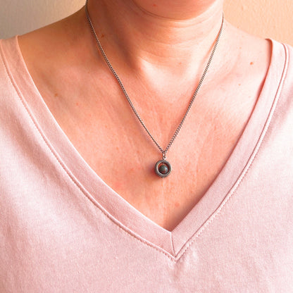 Bloodstone Fidget Spinner Necklace
