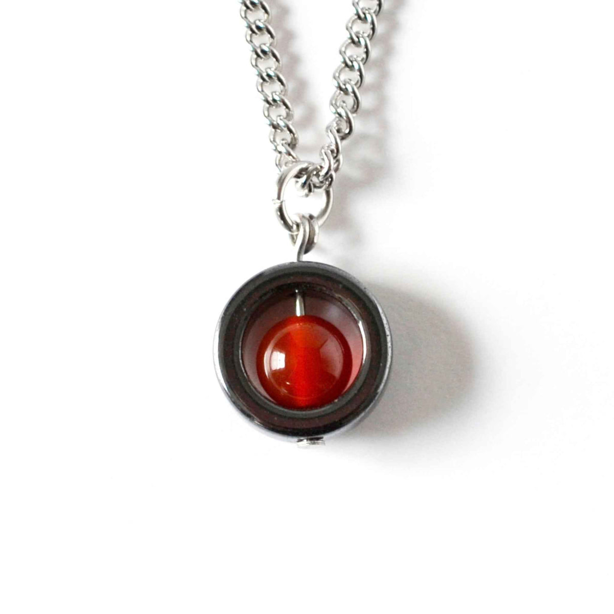 Carnelian Fidget Spinner Necklace