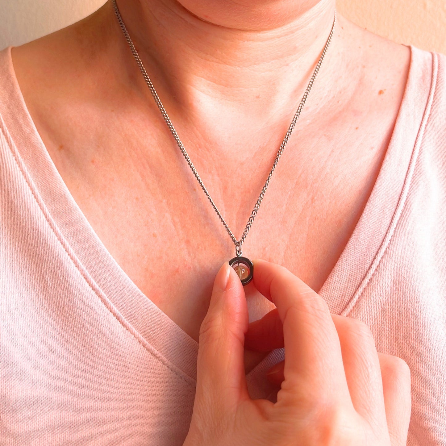 Citrine Fidget Spinner Necklace