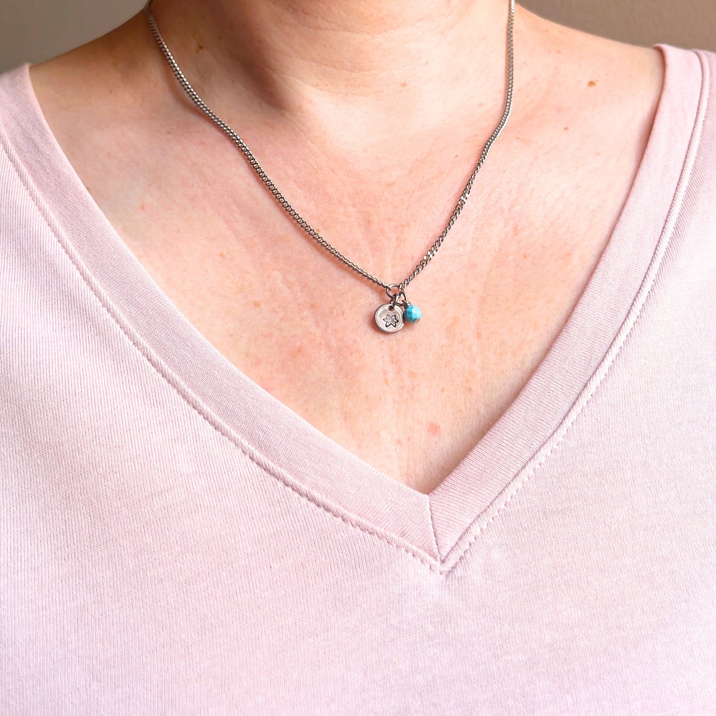 December Birthflower With Birthstone Necklace