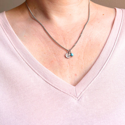 December Birthflower With Birthstone Necklace