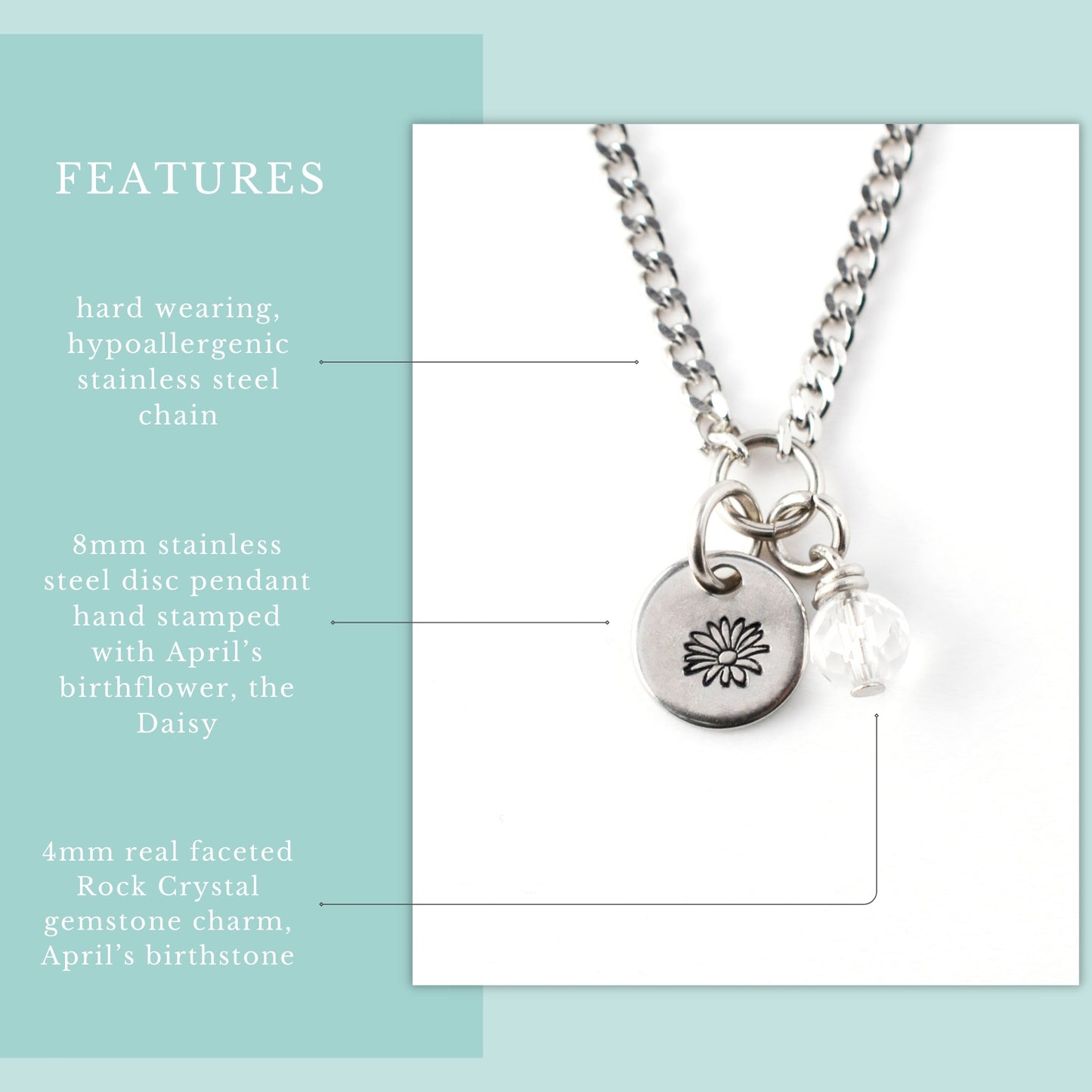 April Birthflower With Birthstone Necklace