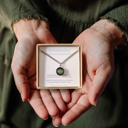 Green Aventurine Fidget Spinner Necklace
