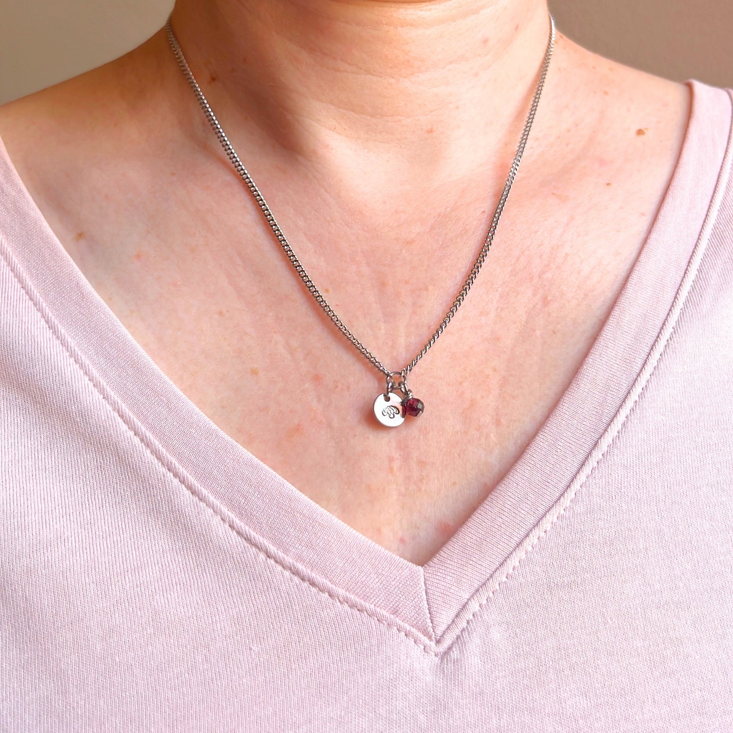 January Birthflower With Birthstone Necklace
