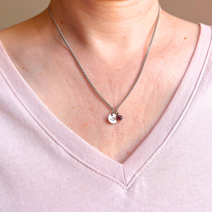 January Birthflower With Birthstone Necklace