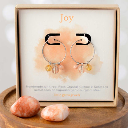 Gemstones for joy hoop earrings in eco friendly gift box
