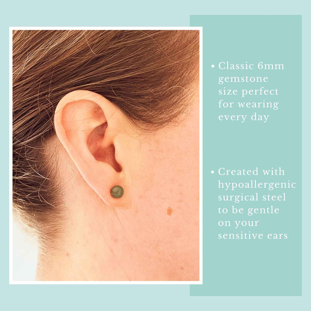 Green Aventurine Fidget Spinner Necklace & Stud Earrings Gift Set