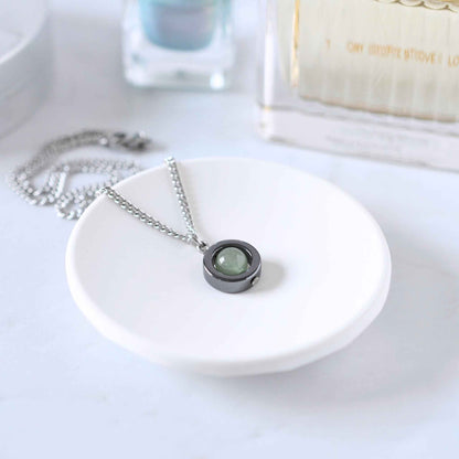 Green Aventurine Fidget Spinner Necklace & Stud Earrings Gift Set