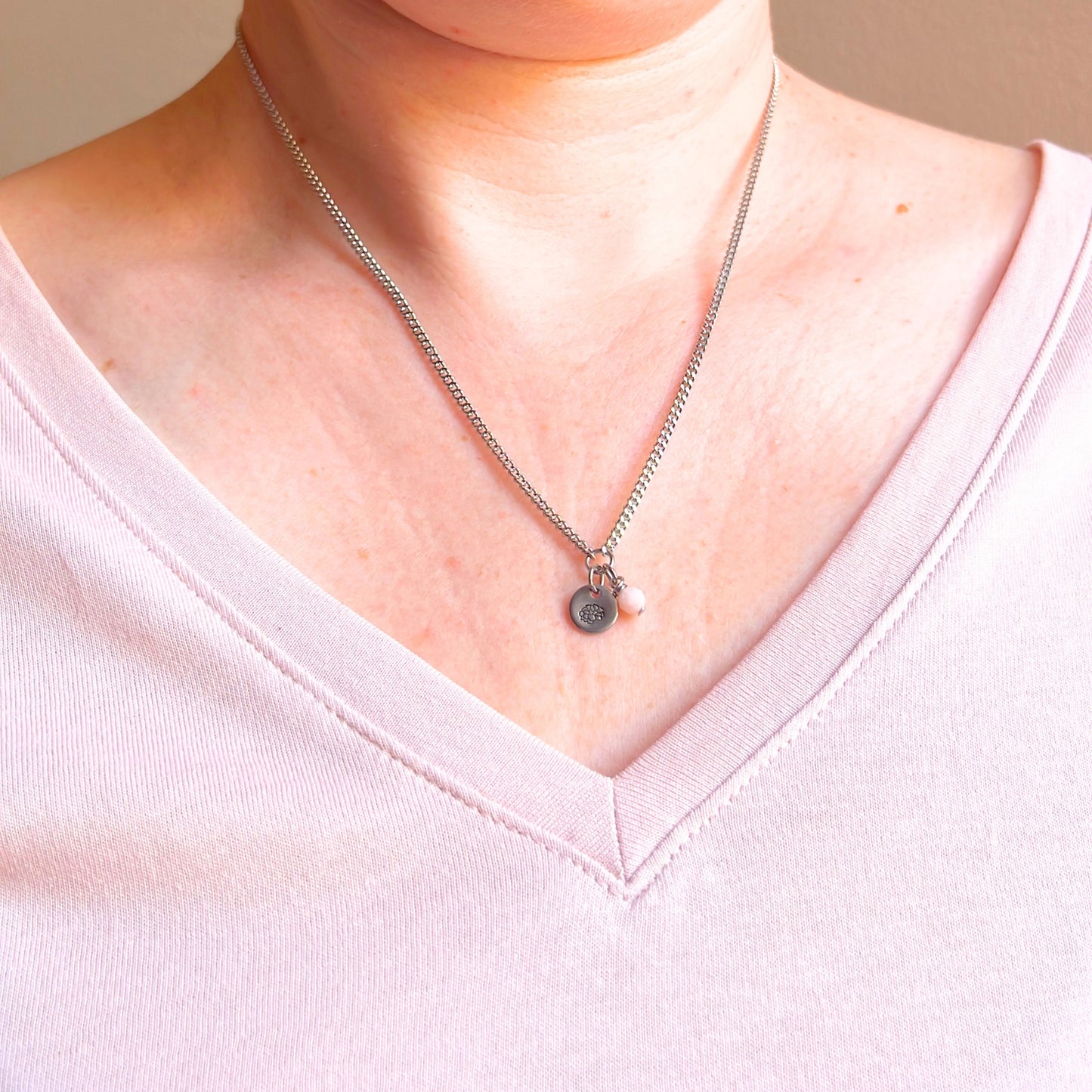 October Birthflower With Birthstone Necklace