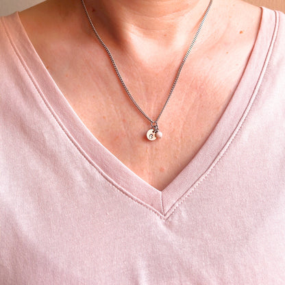 October Birthstone Initial Necklace