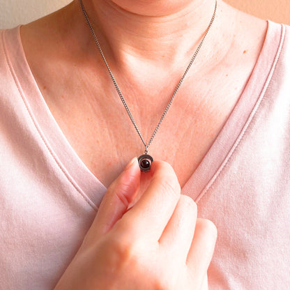 Onyx Fidget Spinner Necklace