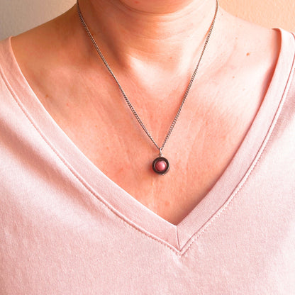 Rhodonite Fidget Spinner Necklace