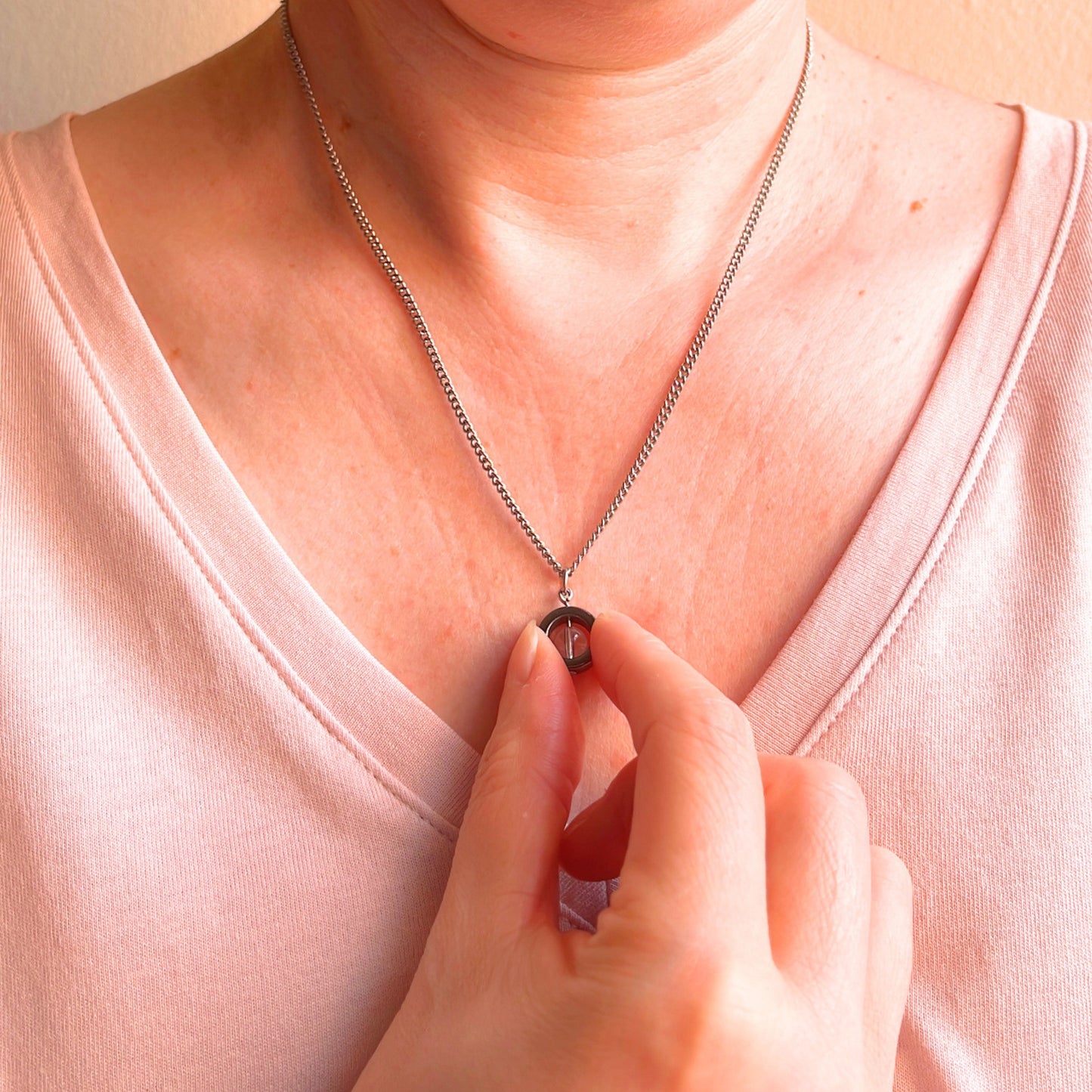 Rock Crystal Fidget Spinner Necklace