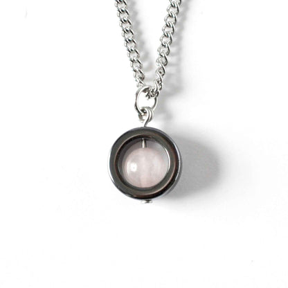 Anxiety Spinner Necklace, Gemstone Fidget Pendant