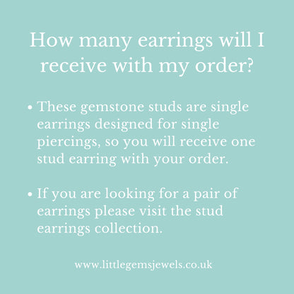 4mm Single Gemstone Stud Earring