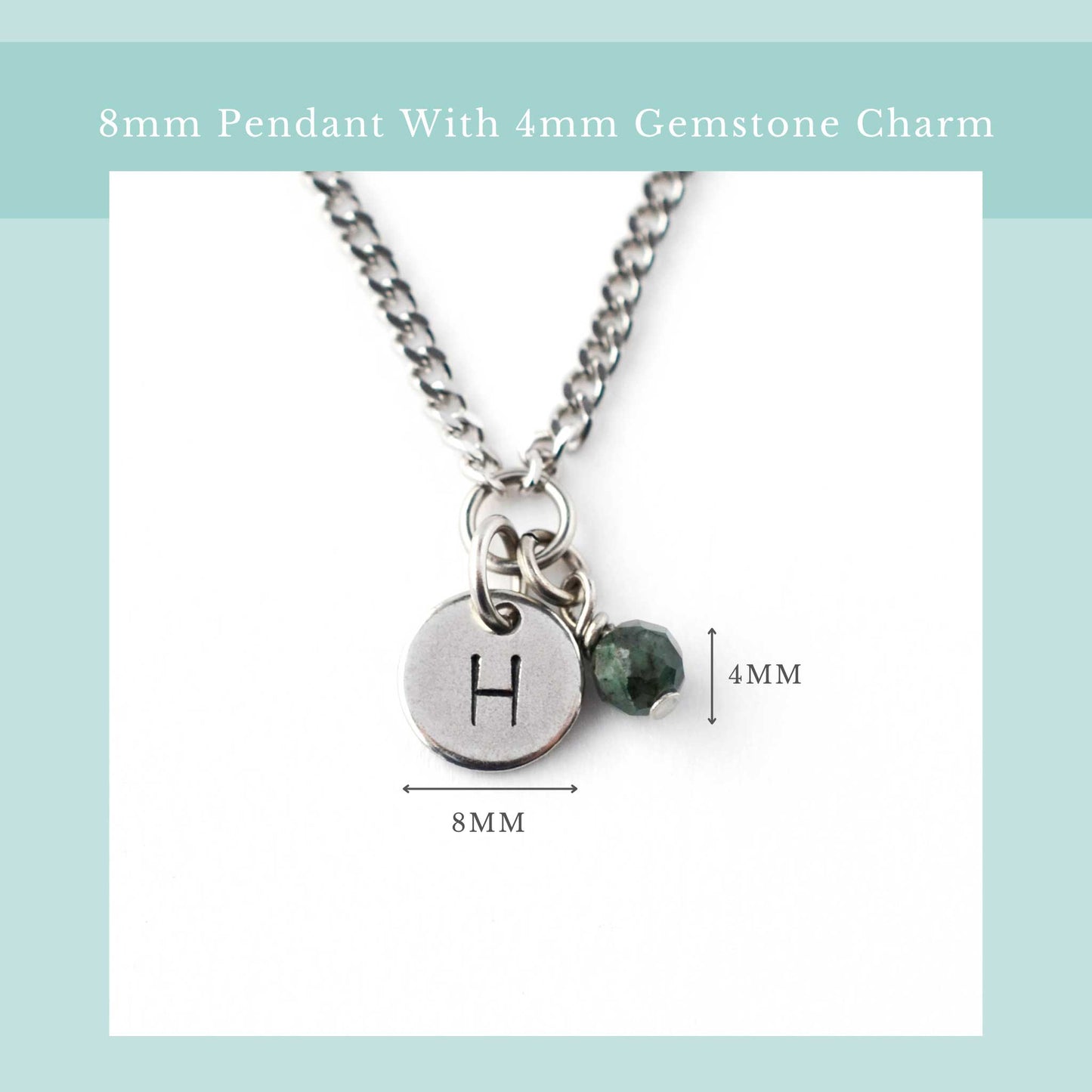 May Birthstone Initial Necklace