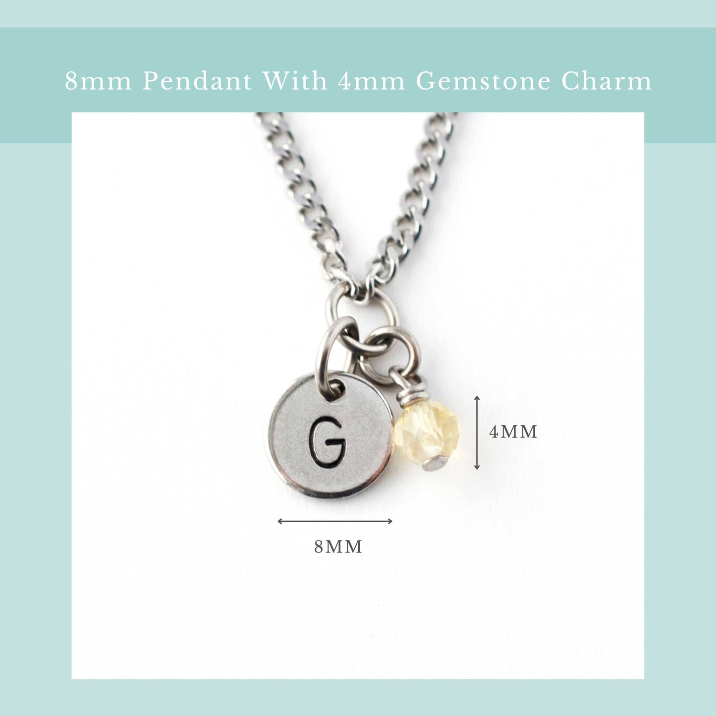 November Birthstone Initial Necklace