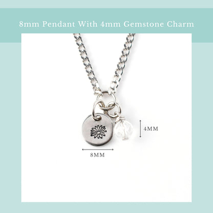 April Birthflower With Birthstone Necklace