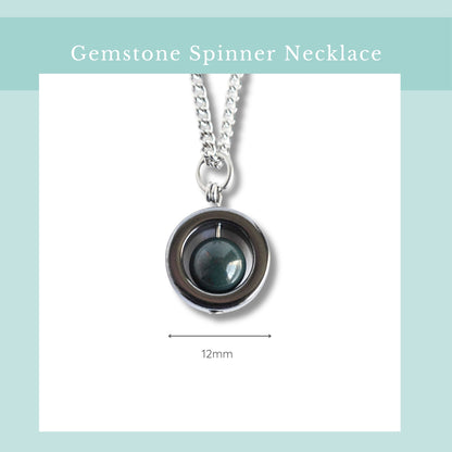 Size guide Bloodstone spinner necklace, width 12mm.