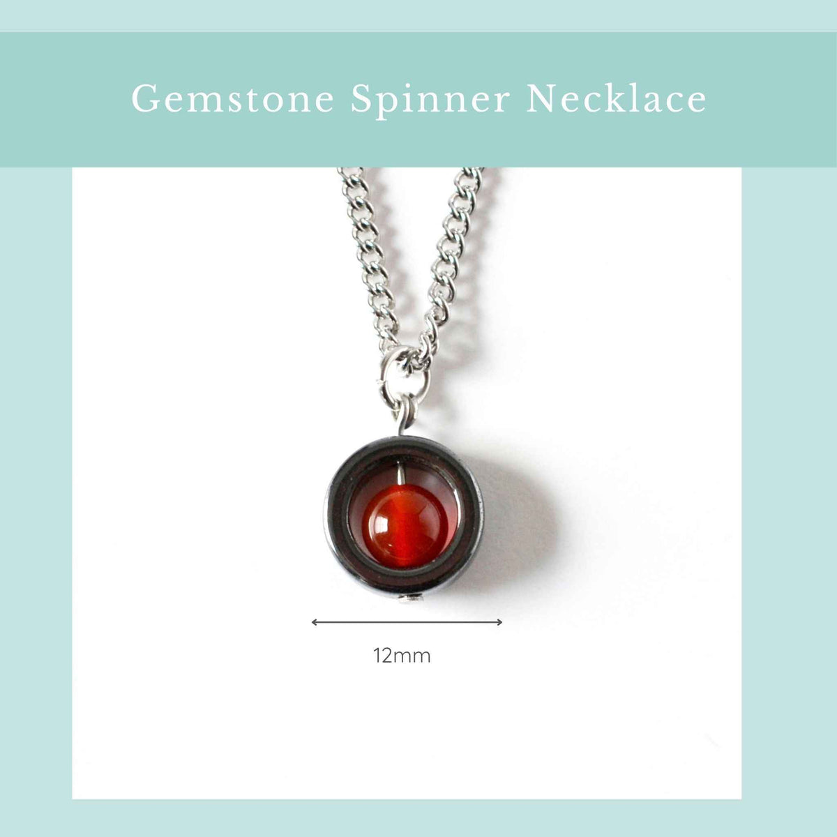 Carnelian Fidget Spinner Necklace