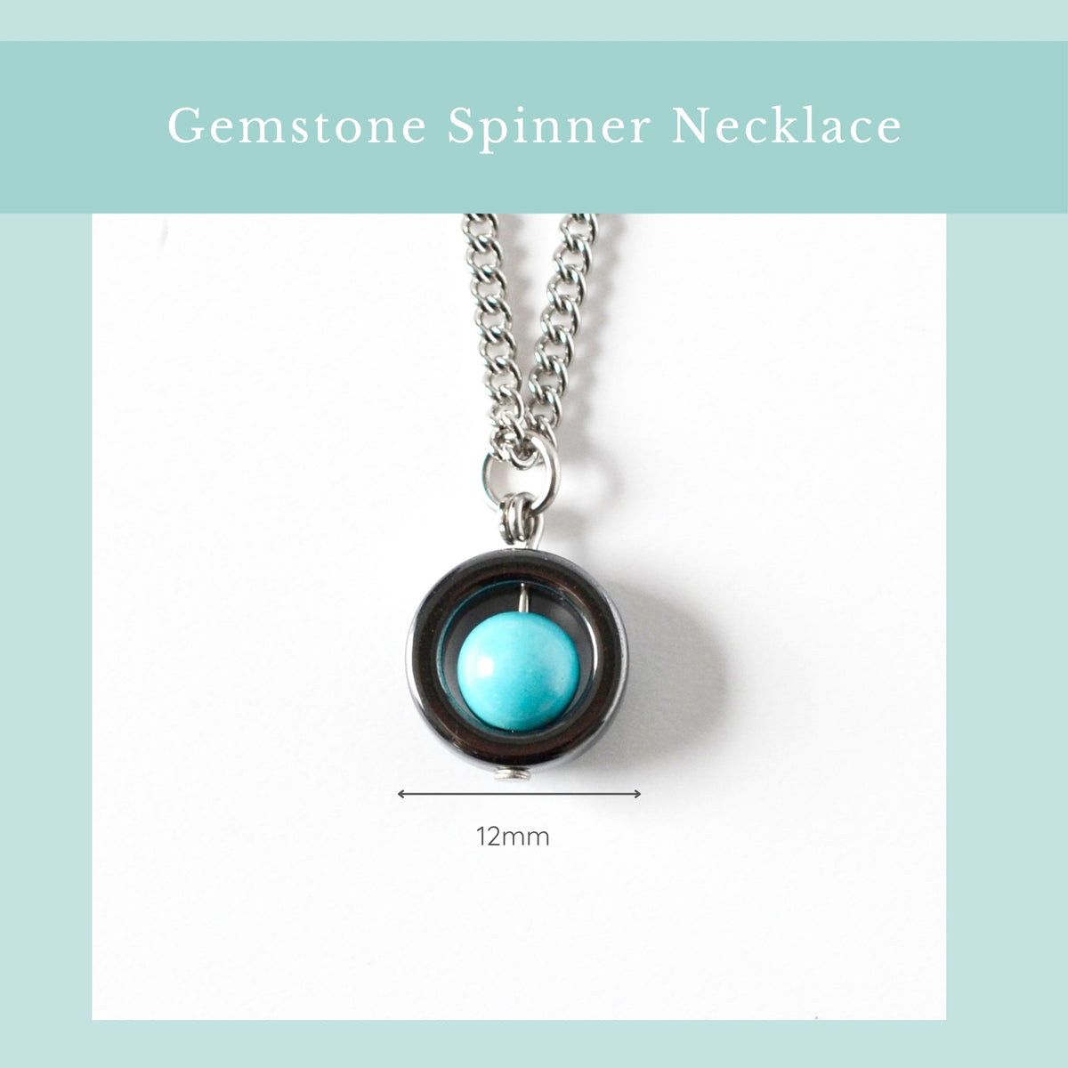 Turquoise Fidget Spinner Necklace