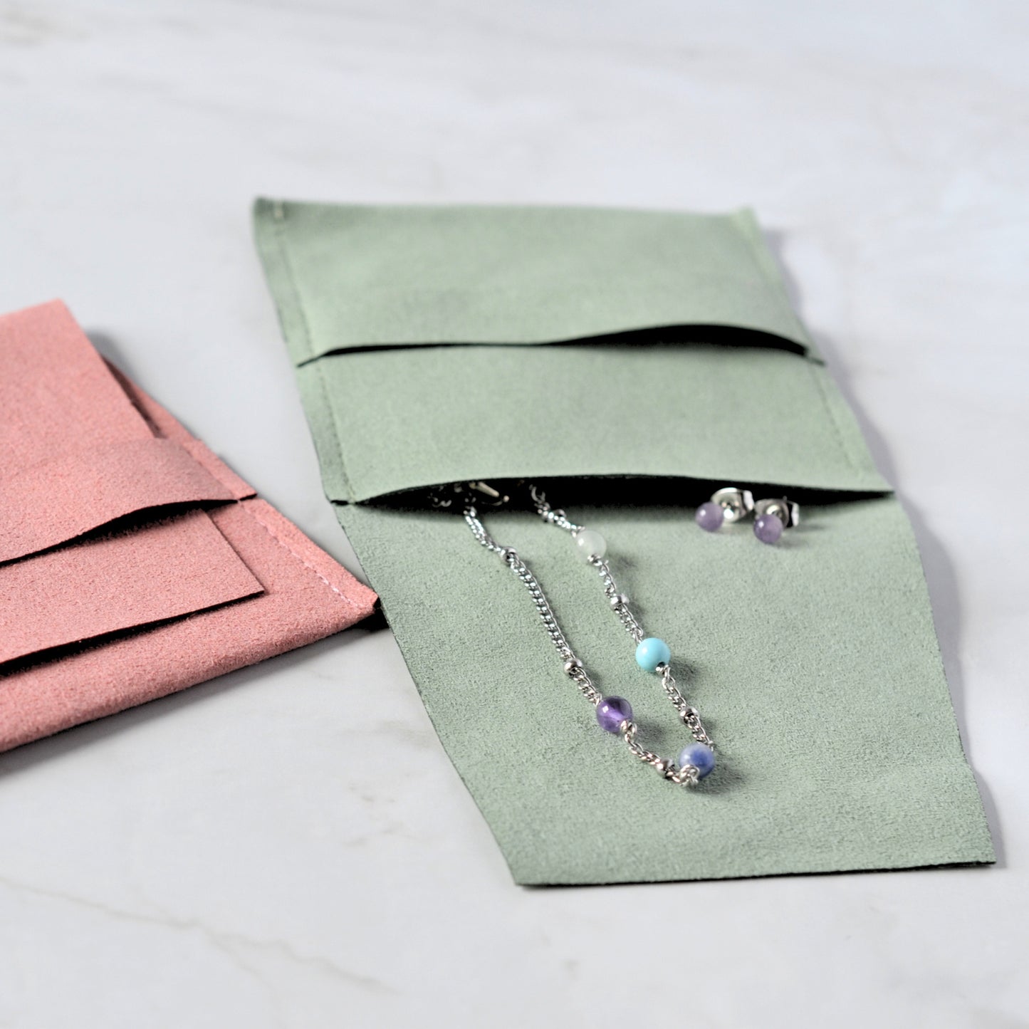 Recycled Microfibre Jewellery Travel Pouch