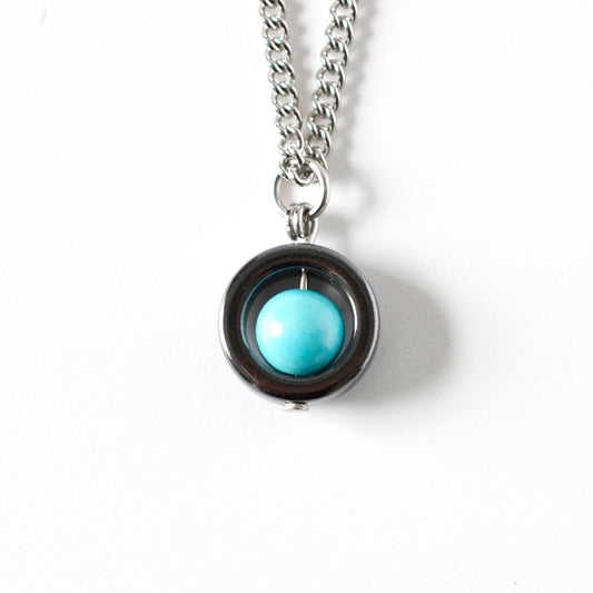 Turquoise Fidget Spinner Necklace