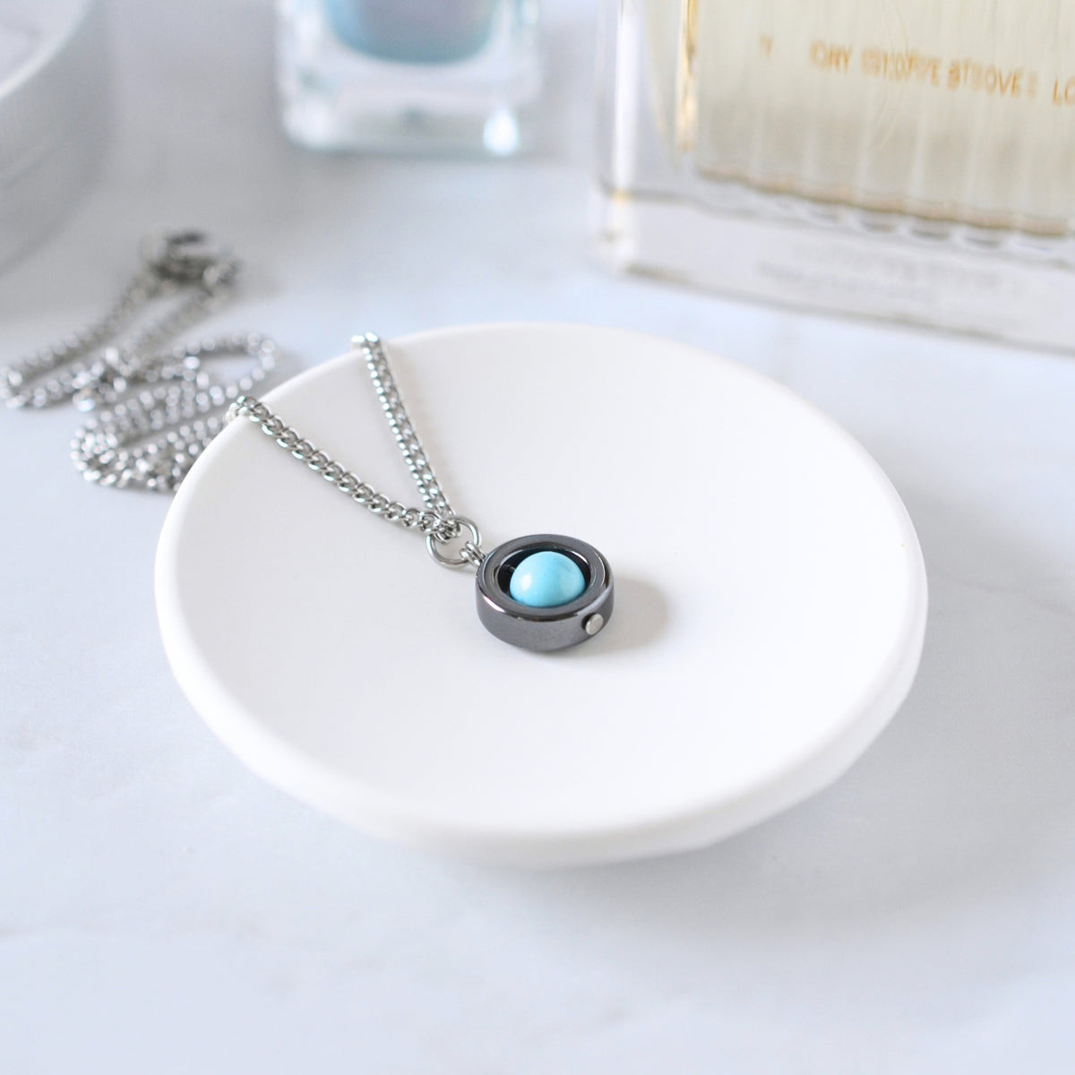 Turquoise Fidget Spinner Necklace