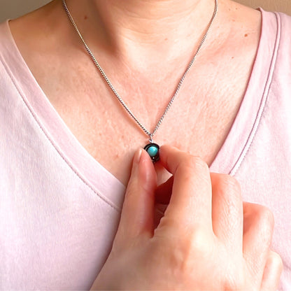 Turquoise Fidget Spinner Necklace