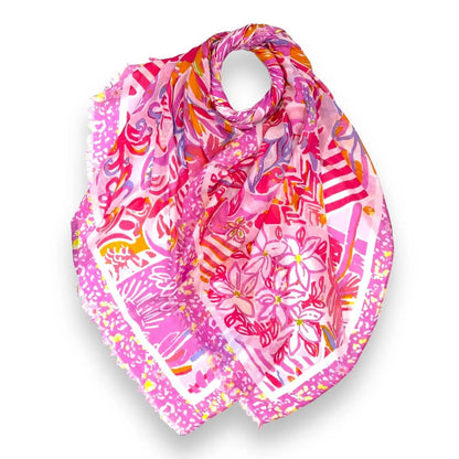 Pink Mosaic Tiles Scarf