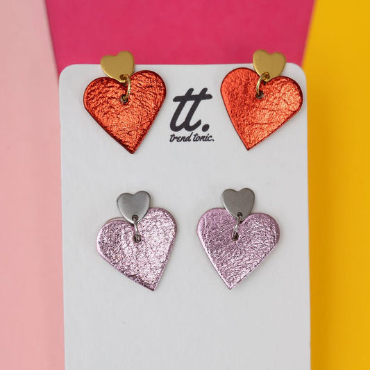 Lovestruck Leigh red mini heart stud earrings