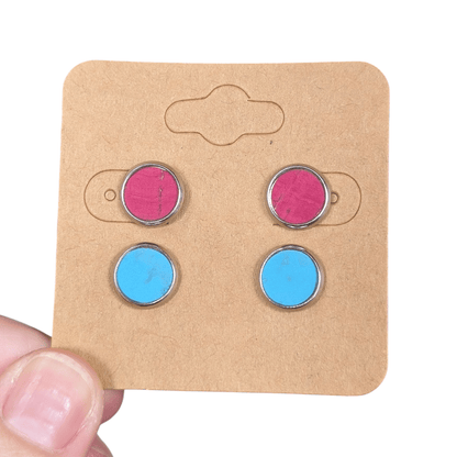 Mini cork stud earrings