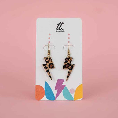 Mini silver glitter lightning bolt earrings